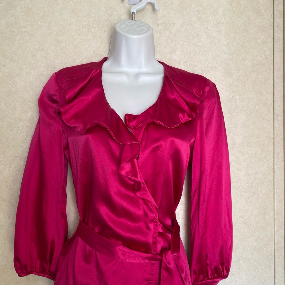 Diane von Furstenberg Hot Pink Silk Top